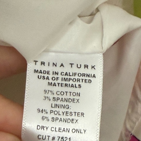 Trina Turk Aptos Stretch Cotton Sateen Sheath Shift Dress M 10 Floral Orchid - Picture 6 of 12